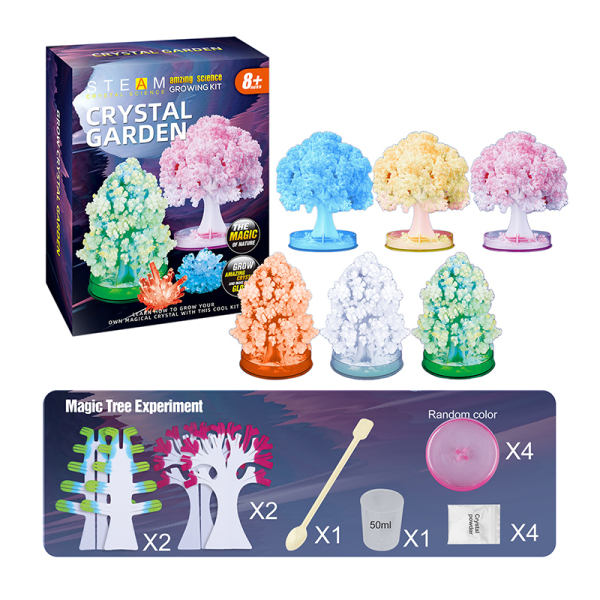 Magic Tree Planting Set (4 Trees) (Magic Tree 6 Colors Random Mix) Chemical experiment Plastic【English Packaging】_201218723_hd