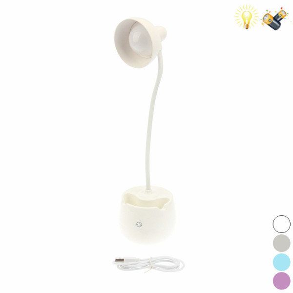 Touch sensitive desk lamp with USB cable