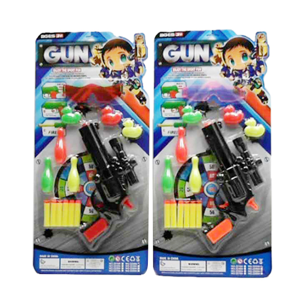 gun set Soft bullet Pistol
 Solid color With target Plastic【English Packaging】_200718537_hd