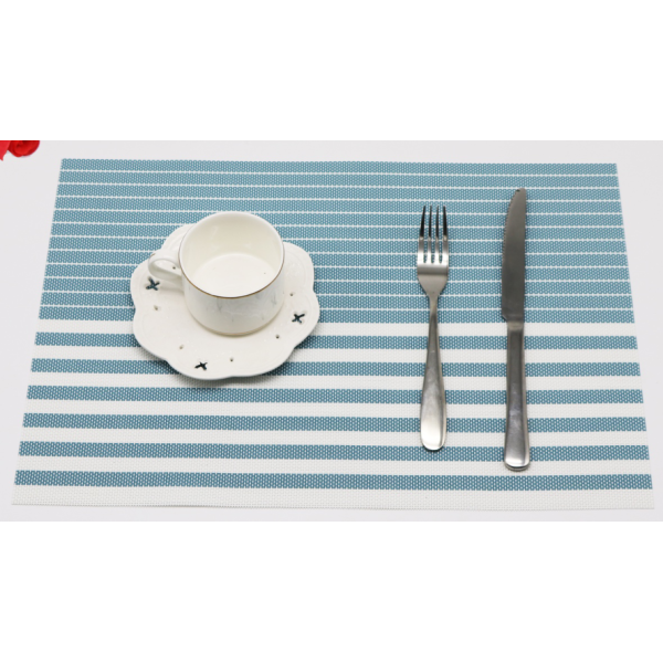 Striped Teslin Placemats Clear in One Color [No Text Packaging