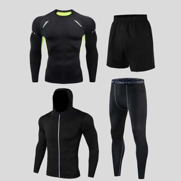 Колготки Athletic Bottoms Quick Dry 4-Piece Set,100% полиэстер,Для мужчин,S-XXXL,Набор【Упаковка без надписей】_201634639_hd