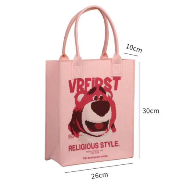 0.3mm large capacity open cartoon felt tote bag monochrome clear packaging picture color 1 [no text packaging]