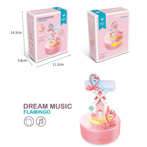 Winding Flamingo Music Box