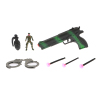 Gun with handcuffs, walkie-talkie.,Soft bullet,Pistol
,Spray painting and solid color,Plastic【Russian Packaging】_P01685826_3_m