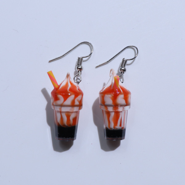 Resin Ice Cream Earrings Hook Type