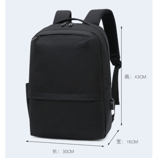 15.6-inch casual large capacity computer backpack monochrome clear black [no text packaging]