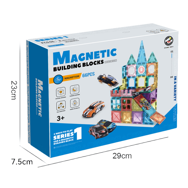 66 (pcs) Color Window Magnetic Block - Parking Lot Set