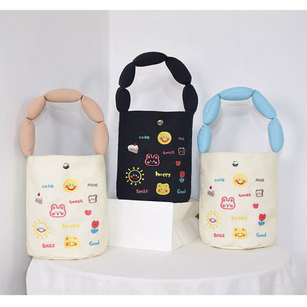 Cotton Shoulder Strap Cute Tote Bag