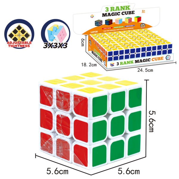 12PCS Кубик Рубика,Квадратная форма колец,3 - граневый,пластик【Упаковка на английском языке】_201917624_hd