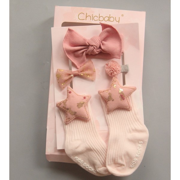 Newborn Hairband + Hair Clips + Socks Set (box to be filled by yourself)