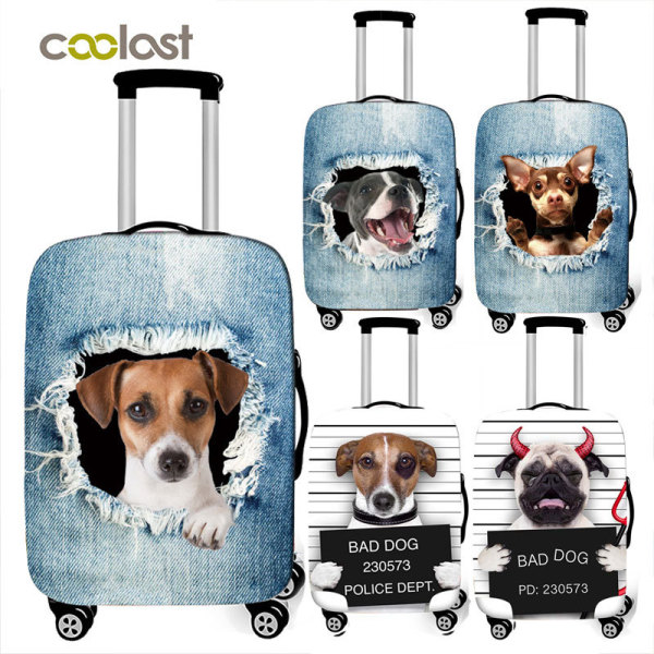 Torn denim multi-color printing suitcase protection bag mixed colors mixed colors [no text packaging]