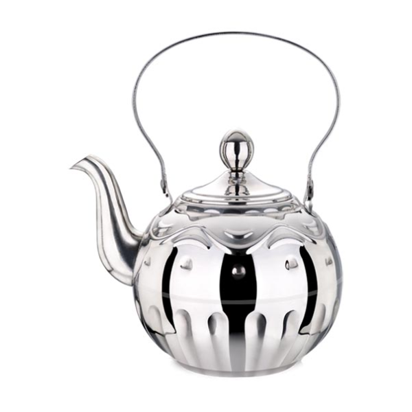 Stainless steel kettle with steel handle