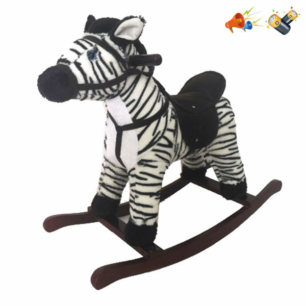 Electric wooden rocking horse with horse barking