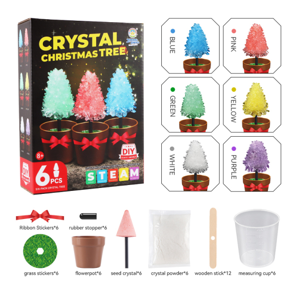 science experiment growing crystal tree