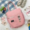 Large multi pocket canvas bag, women's crossbody sail bag+teddy bear pendant,one colour only,Textile【Packaging without Words】_201570540