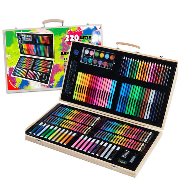 220 piece painting set,one colour only,Plastic【Russian Packaging】_201877614_hd