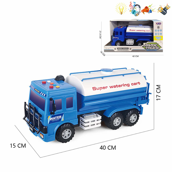 truck Inertia Lights Sound Music English language IC With battery Solid color Non-transparent wheels Plastic【English Packaging】_200570492_hd