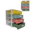 Solid color 4-layer drawer storage box  Plastic【English Packaging】_201353111