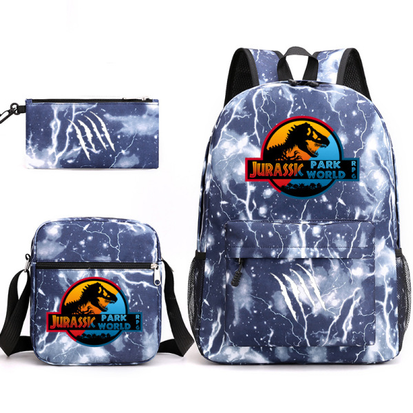 Youth Cartoon Fashion Backpack 3-Piece Set Monochrome Clear Pack [No Text Packaging]