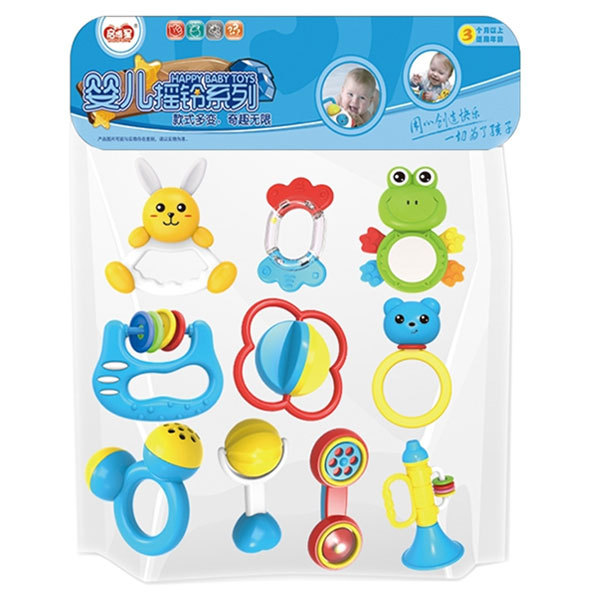 10pcs Baby Rattle Teether (китайская упаковка) пластик【Упаковка на китайском языке】_101021964_hd