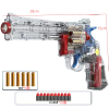 Револьвер 357 с 6 гильзами, 10 мягких патронов PC прозрачный белый,Мягкие пули,Пистолетик,Материал без нанесения краски,пластик【Упаковка на английском языке】_201872425