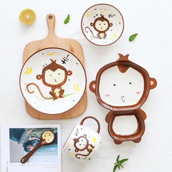 Children's cartoon ceramic tableware set