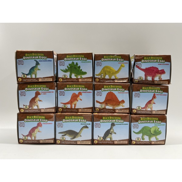 Digging Dinosaur Egg Set (12 1.5-inch Colored Dinosaurs)