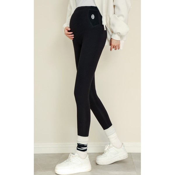 750g Maternity Extra Thick Non-marking Cotton Tummy Support High Waist Large Size Bottom Pants Outer Wear (M/L/XL/XXL/XXXL) Nine-minute Pants M-XXXL Woman 95% Cotton 5% Spandex [No Text Packaging].