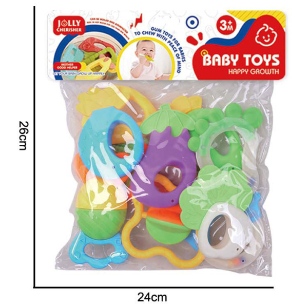 10 (pcs) Cartoon puzzle soothing baby gum toy set