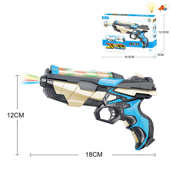 Оружие На батарейках С проектором Пистолетик Со светом Со звуком IC без слов Комбинация цветного материала и нанесения цвета распылением пластик【Упаковка на английском языке】_200909019_hd