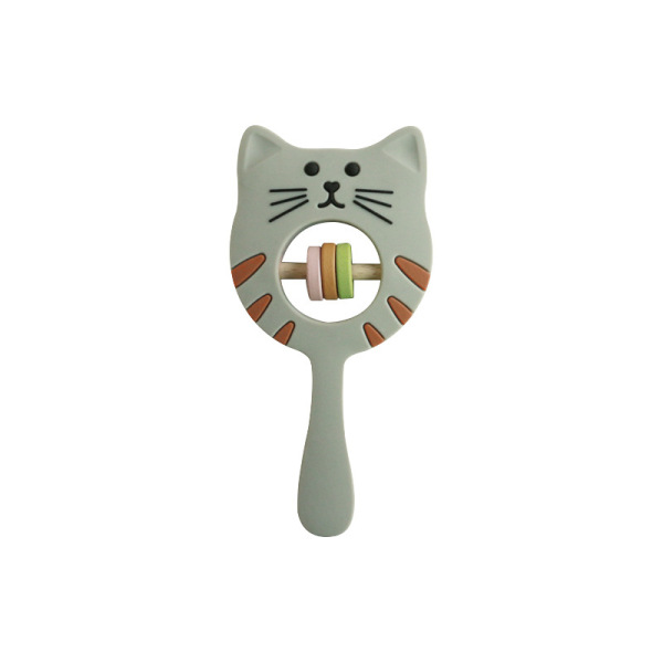 Cat Rattle Teether,one colour only,Silica gel【Packaging without Words】_201692859_hd