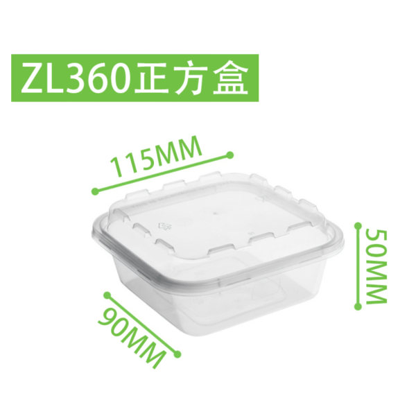 Disposable Plastic Square Boxes Monochrome Clear [No Text Packing