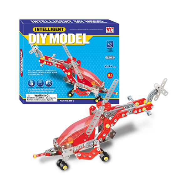 207pcs Intelligence Self-assembling Airplane Metal Building Blocks,Metal【English Packaging】_200471888_hd