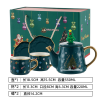 Christmas themed tea set with one pot, two cups, and two plates 【 550ml+220ml 】,one colour only,Ceramics【English Packaging】_201896515