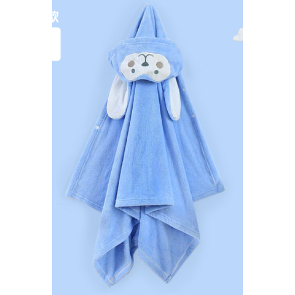 Coral fleece towel with hood (random color) mixed colors