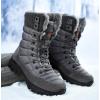 High-top waterproof padded warm snow boots,Men,#45,Gray,12,Colored box,Rubber,pigskin【Packaging without Words】_201608442