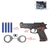 Gun and handcuffs Soft bullet Pistol
 Solid color Plastic【English Packaging】_201219654