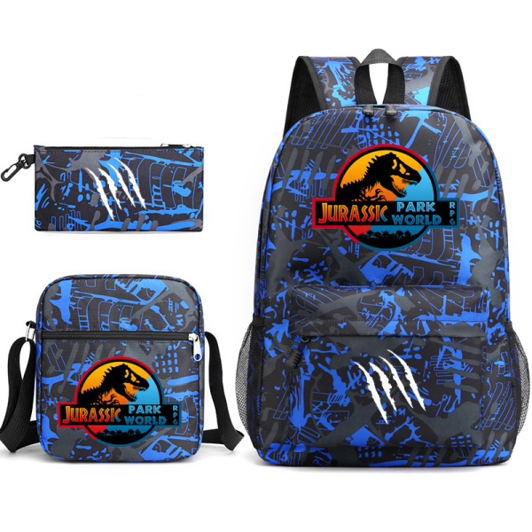 Youth Cartoon Fashion Backpack 3-Piece Set Monochrome Clear Pack [No Text Packaging]