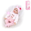 55cm Reborn Baby High Simulation Baby Doll with Bottle, Magnetic Nipple, Diaper, Birth Card, Cushion (wig cover) 21 inches Plush【English Packaging】_201128580