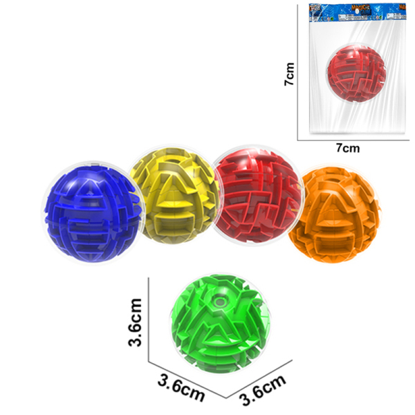 3.6CM 5 - цветной сферический лабиринт,Лабиринт,пластик【Упаковка на английском языке】_201975955_hd