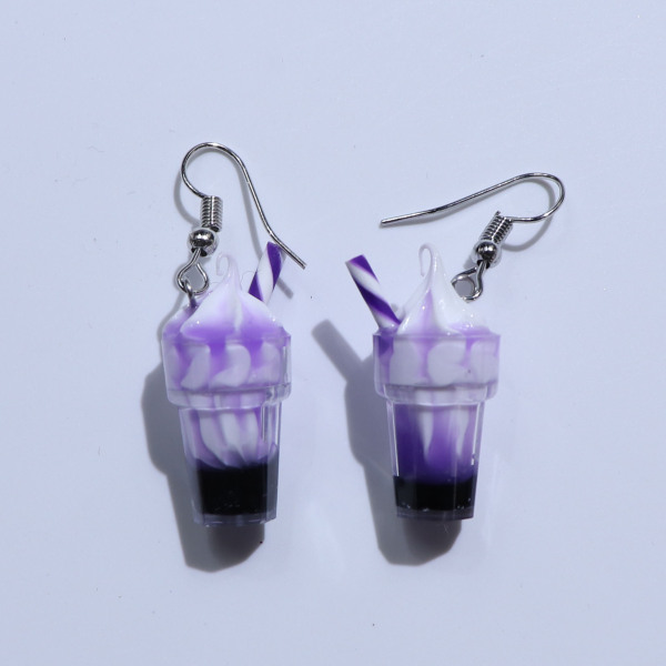 Resin Ice Cream Earrings Hook Type