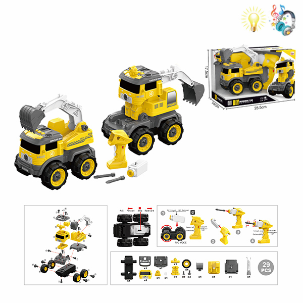 take-apart truck set Remote Control Lights Music Plastic【English Packaging】_200794681_hd