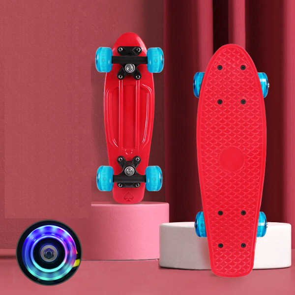 17-inch flash wheel fish board children's newbie generation of single cock skateboard,Skate,4 wheels,one colour only,Plastic【Packaging without Words】_201692675_hd