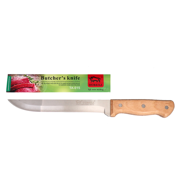 Chef's knife with wood grain handle Vegetable knife