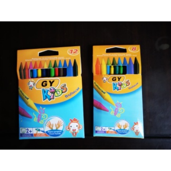 12 Colors Non-Folding Plastic Crayons,Multiple styles,Paraffin【English Packaging】_201449903_hd