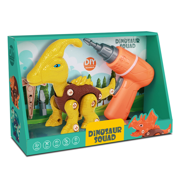 DIY disassembly and assembly of dinosaur with electric screwdriver