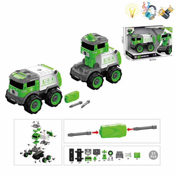 take-apart truck set With battery Lights Music Plastic【English Packaging】_200794663_hd