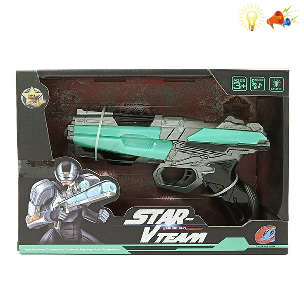 gun Electric Pistol
 Lights Sound IC without language Spray painting and solid color Plastic【English Packaging】_200500986_hd