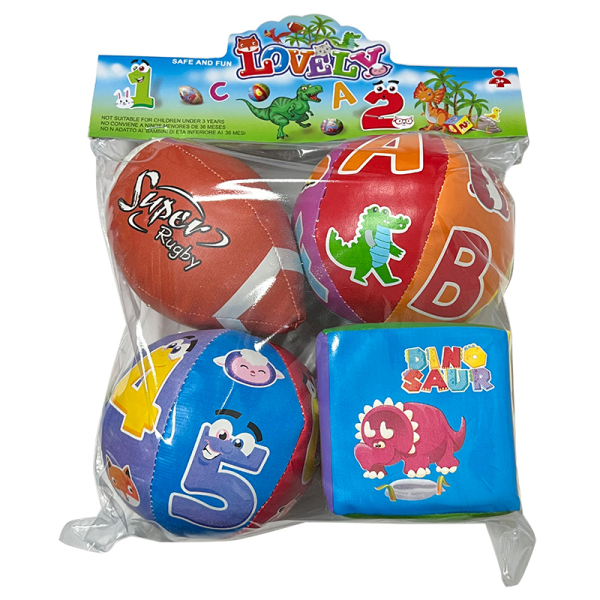 Мячи для регби 4pcs Digital English Six-Piece Ball/Dinosaur Dice/SU Rugby Balls,Плюш【Упаковка на английском языке】_201585918_hd