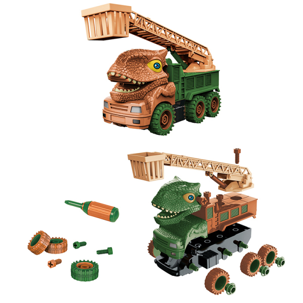 DIY vehicle disassembly and assembly vehicle dinosaur fire truck 2 colors